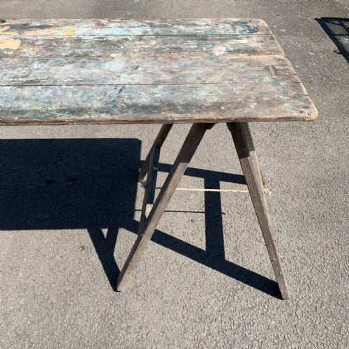 EARLY 20TH CENTURY DECORATOR'S TRESTLE TABLE - ADDITIONAL PHOTO 11