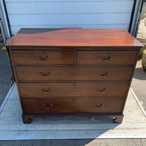 GEORGIAN 1800 MAHOGANY CHEST OF DRAWERS WITH 3 LONG DRAWERS - ADDITIONAL PHOTO 8