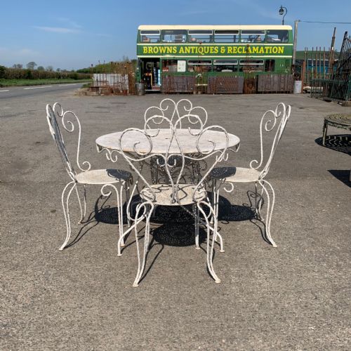 french 1930's patio table and 4 chairs gf138 - CATEGORY: ANTIQUE FURNITURE - DATED 1930