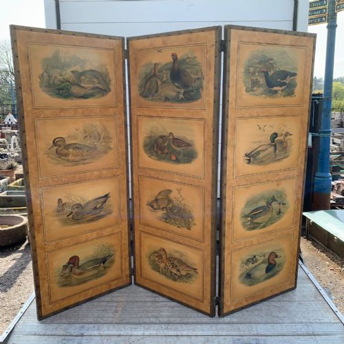 1920'S 3 FOLD SCREEN DECORATED SOLD - ADDITIONAL PHOTO 2