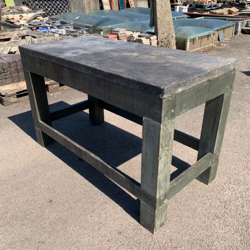 CIRCA 1900 ESTATE MADE PINE TABLE WITH LEAD TOP - ADDITIONAL PHOTO 1