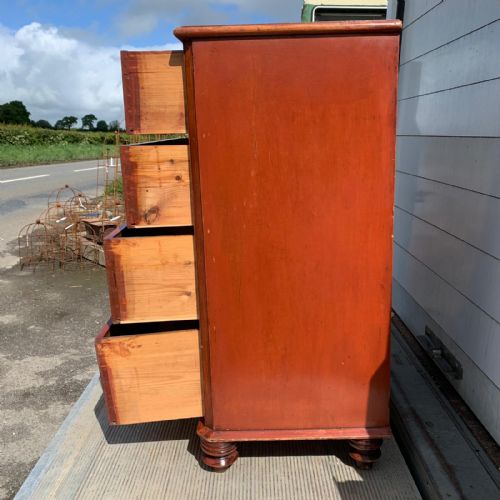 EARLY VICTORIAN 1850ISH PAINTED PINE 23 CHEST OF DRAWERS - ADDITIONAL PHOTO 1