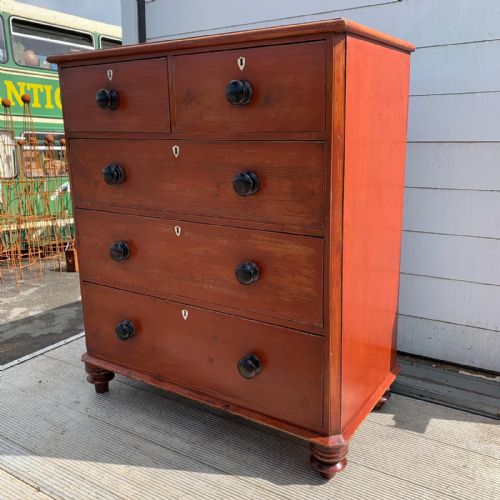 EARLY VICTORIAN 1850ISH PAINTED PINE 23 CHEST OF DRAWERS - ADDITIONAL PHOTO 2
