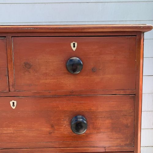 EARLY VICTORIAN 1850ISH PAINTED PINE 23 CHEST OF DRAWERS - ADDITIONAL PHOTO 3