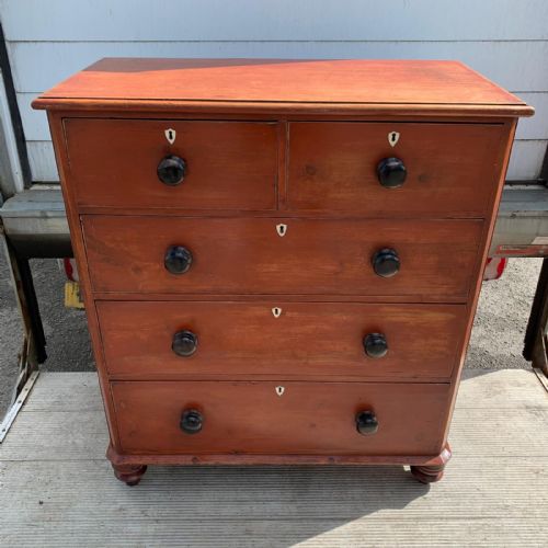 EARLY VICTORIAN 1850ISH PAINTED PINE 23 CHEST OF DRAWERS - ADDITIONAL PHOTO 5