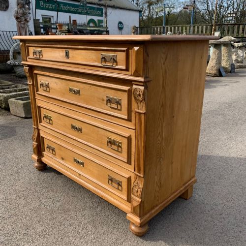 19TH CENTURY EAST EUROPEAN PINE CHEST OF DRAWERS - ADDITIONAL PHOTO 1