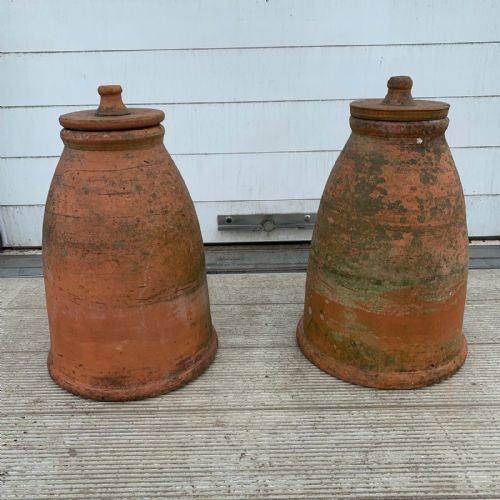 pair of early 19th century rhubarb forcers with original lids - CATEGORY: ANTIQUE CERAMICS - DATED 1930