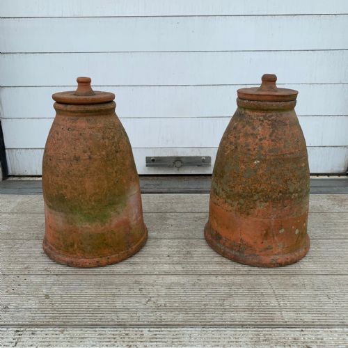 PAIR OF EARLY 19TH CENTURY RHUBARB FORCERS WITH ORIGINAL LIDS - ADDITIONAL PHOTO 1