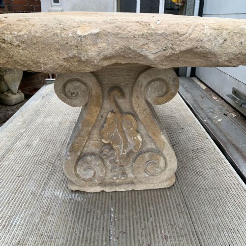 EARLY 19TH CENTURY HAND CARVED BATH STONE BENCH RESERVED - ADDITIONAL PHOTO 3
