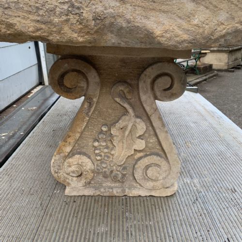 EARLY 19TH CENTURY HAND CARVED BATH STONE BENCH RESERVED - ADDITIONAL PHOTO 4
