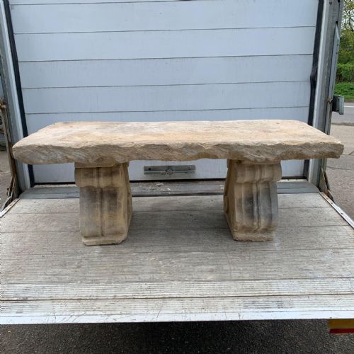 EARLY 19TH CENTURY HAND CARVED BATH STONE BENCH RESERVED - ADDITIONAL PHOTO 1