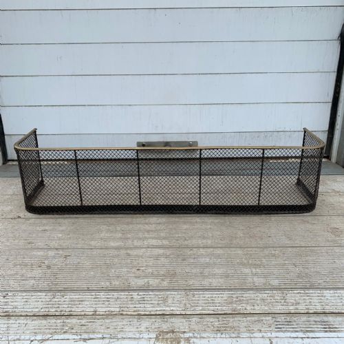 victorian brass iron fender fire guard - CATEGORY: ANTIQUE FIREPLACES - DATED VICTORIAN