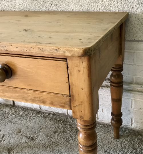 VICTORIAN PINE 2 DRAWER SERVINGSIDE TABLE - ADDITIONAL PHOTO 4