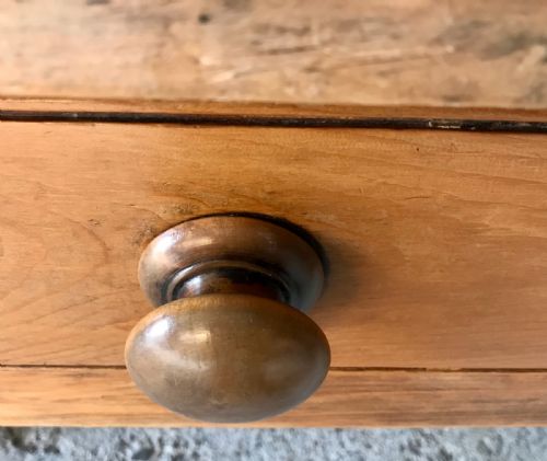 VICTORIAN PINE 2 DRAWER SERVINGSIDE TABLE - ADDITIONAL PHOTO 5