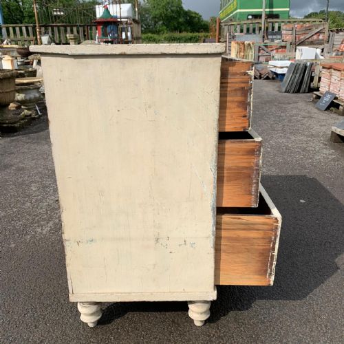 EARLY VICTORIAN PINE CHEST OF 3 LONG DRAWERS - ADDITIONAL PHOTO 5