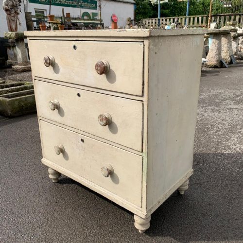 EARLY VICTORIAN PINE CHEST OF 3 LONG DRAWERS - ADDITIONAL PHOTO 9