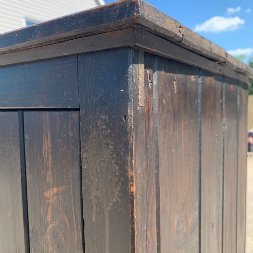 C1900 PINE LARDER CUPBOARD IN ORIGINAL PAINT - ADDITIONAL PHOTO 1