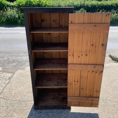 C1900 PINE LARDER CUPBOARD IN ORIGINAL PAINT - ADDITIONAL PHOTO 2