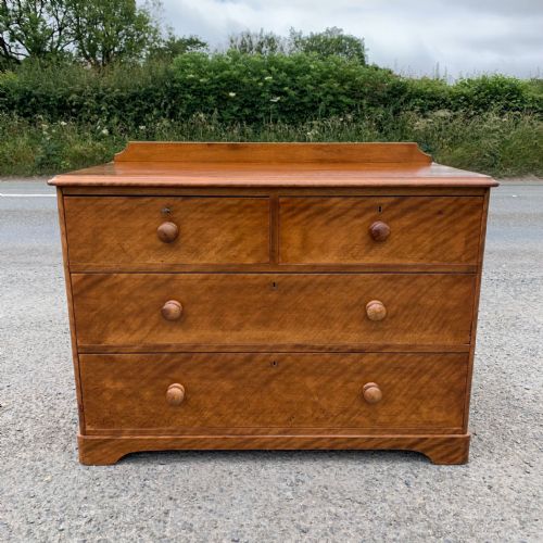 victorian mahogany 22 chest of drawers with original turned knobs complete with key c285 - CATEGORY: ANTIQUE CHEST OF DRAWERS - DATED VICTORIAN