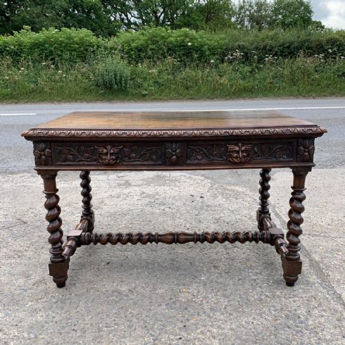 victorian carved oak table - CATEGORY: ANTIQUE TABLES - DATED VICTORIAN