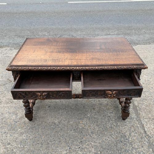 VICTORIAN CARVED OAK TABLE - ADDITIONAL PHOTO 1