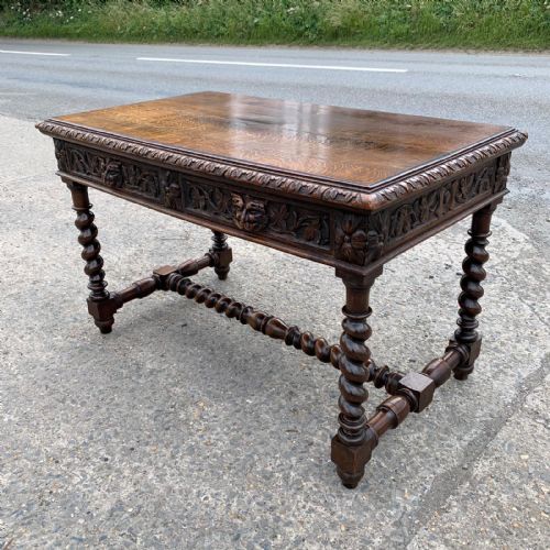 VICTORIAN CARVED OAK TABLE - ADDITIONAL PHOTO 3