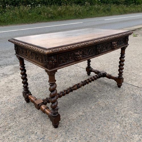 VICTORIAN CARVED OAK TABLE - ADDITIONAL PHOTO 4