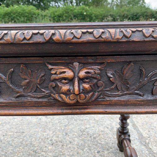 VICTORIAN CARVED OAK TABLE - ADDITIONAL PHOTO 7