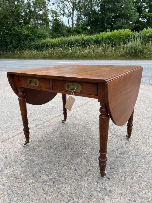 victorian oak drop flap campaign table reserved - CATEGORY: ANTIQUE TABLES - DATED VICTORIAN