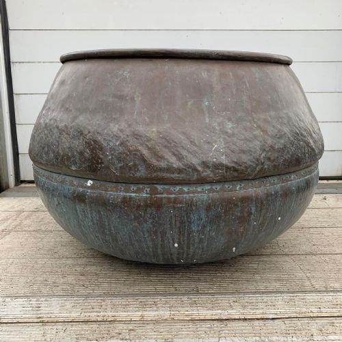 19TH CENTURY COPPER POT FROM A SWISS CHOCOLATE FACTORY - ADDITIONAL PHOTO 2