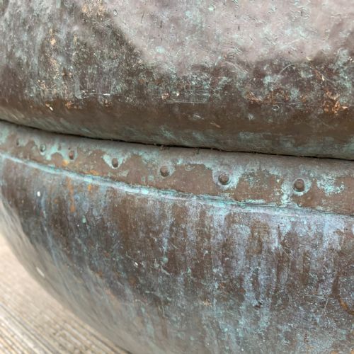 19TH CENTURY COPPER POT FROM A SWISS CHOCOLATE FACTORY - ADDITIONAL PHOTO 1