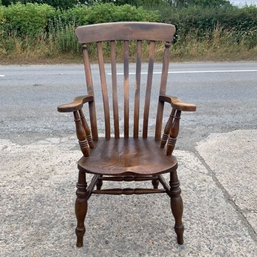 victorian windsor slat back carver chair - CATEGORY: ANTIQUE CHAIRS - DATED VICTORIAN
