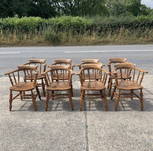 set of 8 victorian bow chairs - CATEGORY: ANTIQUE CHAIRS - DATED VICTORIAN