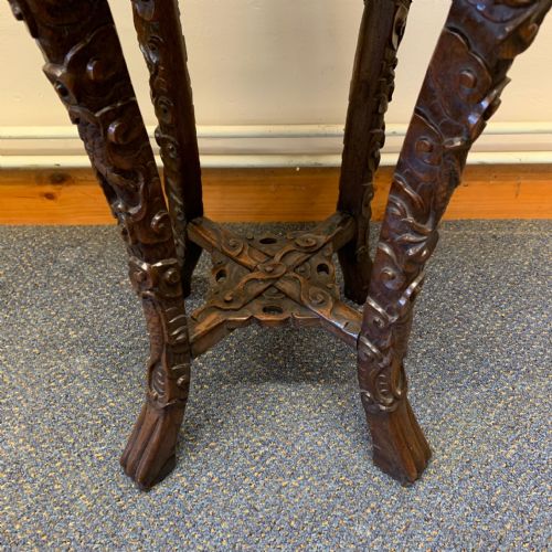 1920'S CHINESE HARDWOOD MARBLE TOP PLANT STAND - ADDITIONAL PHOTO 3
