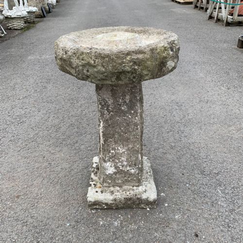 purbeck stone bird bath with a round top - CATEGORY: ANTIQUE MISCELLANEOUS - DATED 1920