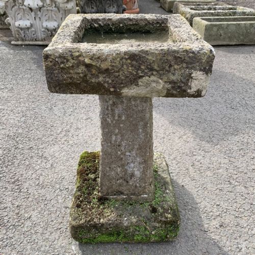purbeck stone bird bath with a square top - CATEGORY: ANTIQUE MISCELLANEOUS - DATED 1920