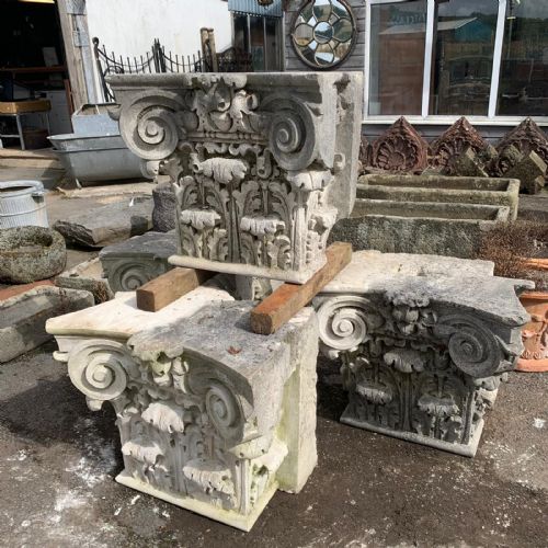SET OF 4 19TH CENTURY LIMESTONE CORINTHIAN CAPITALS - ADDITIONAL PHOTO 2