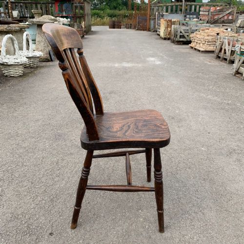 SET OF 4 VICTORIAN ELM BEECH SLAT BACK CHAIRS - ADDITIONAL PHOTO 2