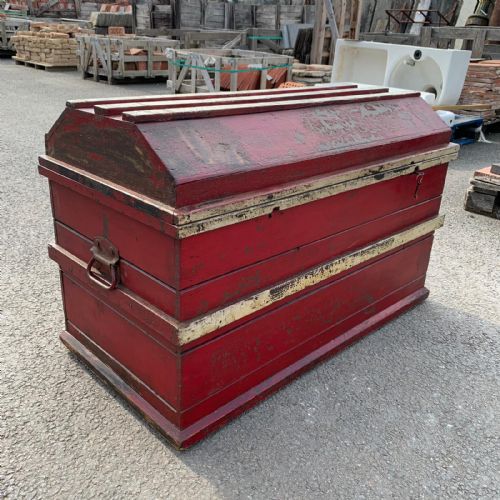CIRCA 1900 PAINTED PINE TRUNK - ADDITIONAL PHOTO 2