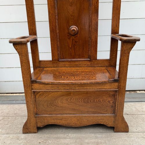 1920'S OAK HALL SEAT - ADDITIONAL PHOTO 1