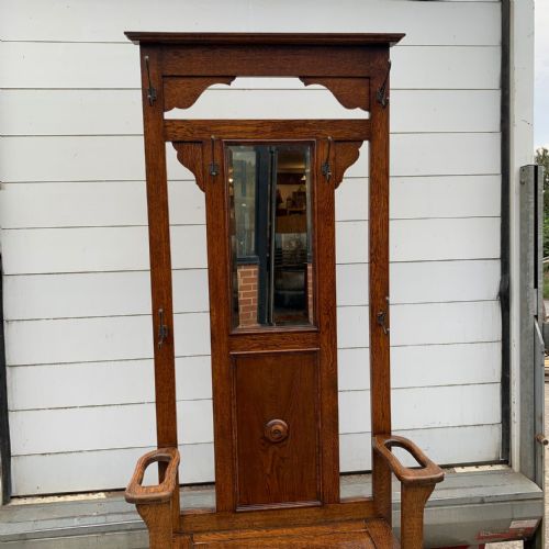 1920'S OAK HALL SEAT - ADDITIONAL PHOTO 6