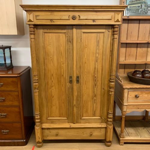 late 19th century pine wardrobe east european reserved - CATEGORY: ANTIQUE CUPBOARDS - DATED 19TH CENTURY