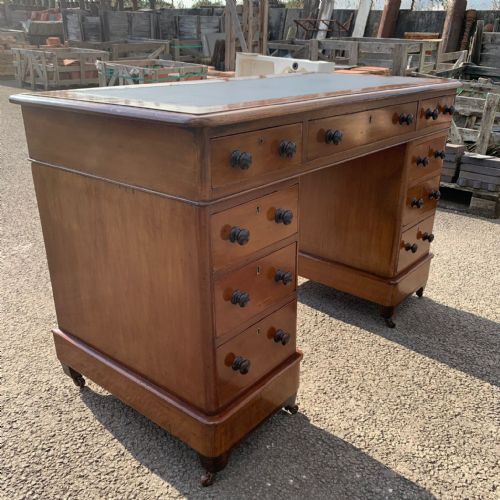 VICTORIAN MAHOGANY KNEEHOLE DESK - ADDITIONAL PHOTO 7