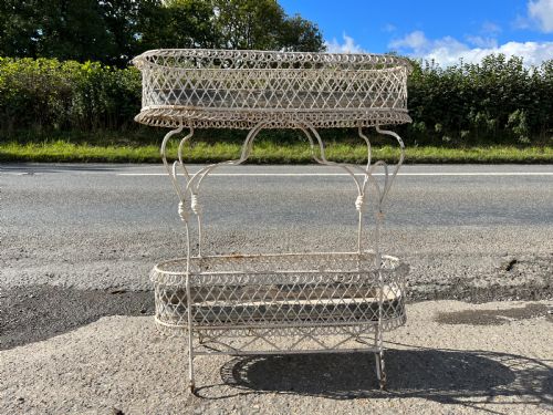 victorian wire work plant stand with original zinc trays - CATEGORY: ANTIQUE MISCELLANEOUS - DATED VICTORIAN