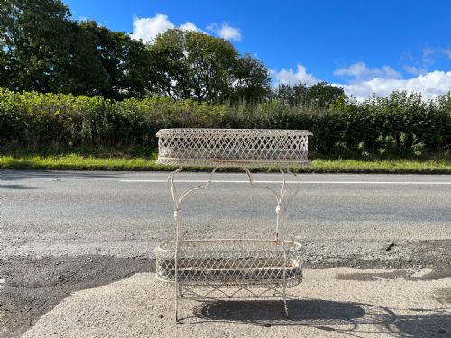 VICTORIAN WIRE WORK PLANT STAND WITH ORIGINAL ZINC TRAYS - ADDITIONAL PHOTO 6