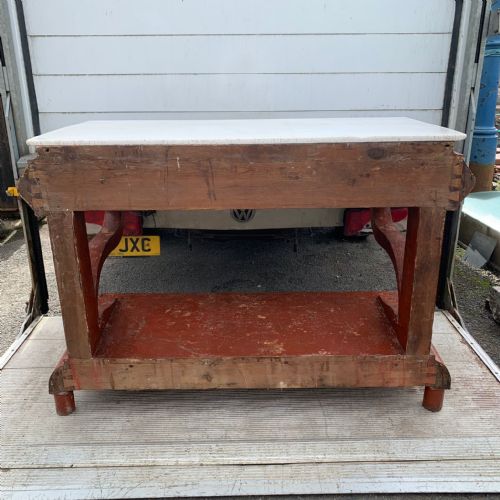 19TH CENTURY CONSOLE TABLE WITH STATUARY WHITE MARBLE TOP - ADDITIONAL PHOTO 8