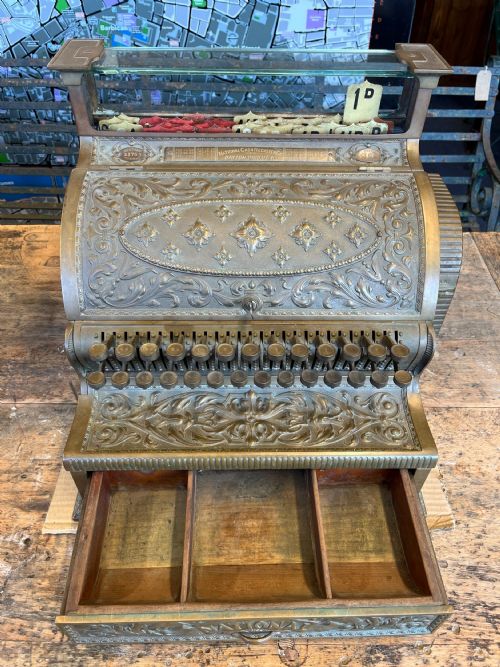 19TH CENTURY BRASS NATIONAL CASH REGISTER - ADDITIONAL PHOTO 3
