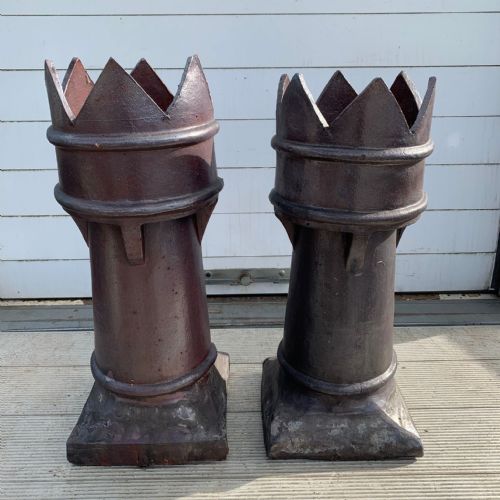 PAIR OF VICTORIAN GLAZED CHIMNEY POTS - ADDITIONAL PHOTO 1