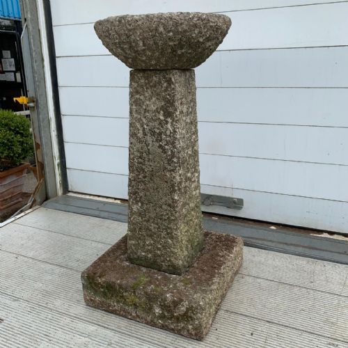 19th century cornish granite 3 section bird bath - CATEGORY: ANTIQUE MISCELLANEOUS - DATED 19TH CENTURY