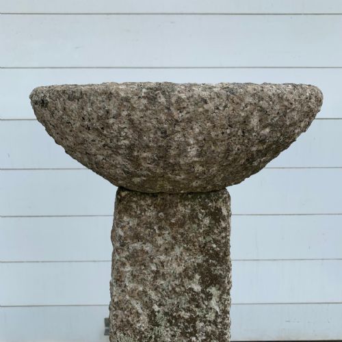 19TH CENTURY CORNISH GRANITE 3 SECTION BIRD BATH - ADDITIONAL PHOTO 3
